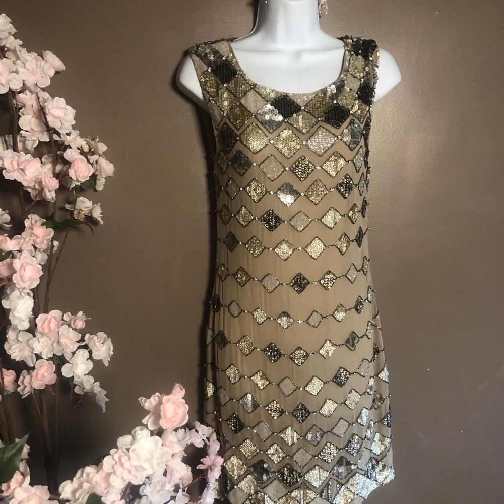 Sequin embellished dress gown flapper gatsby by alice+olivia